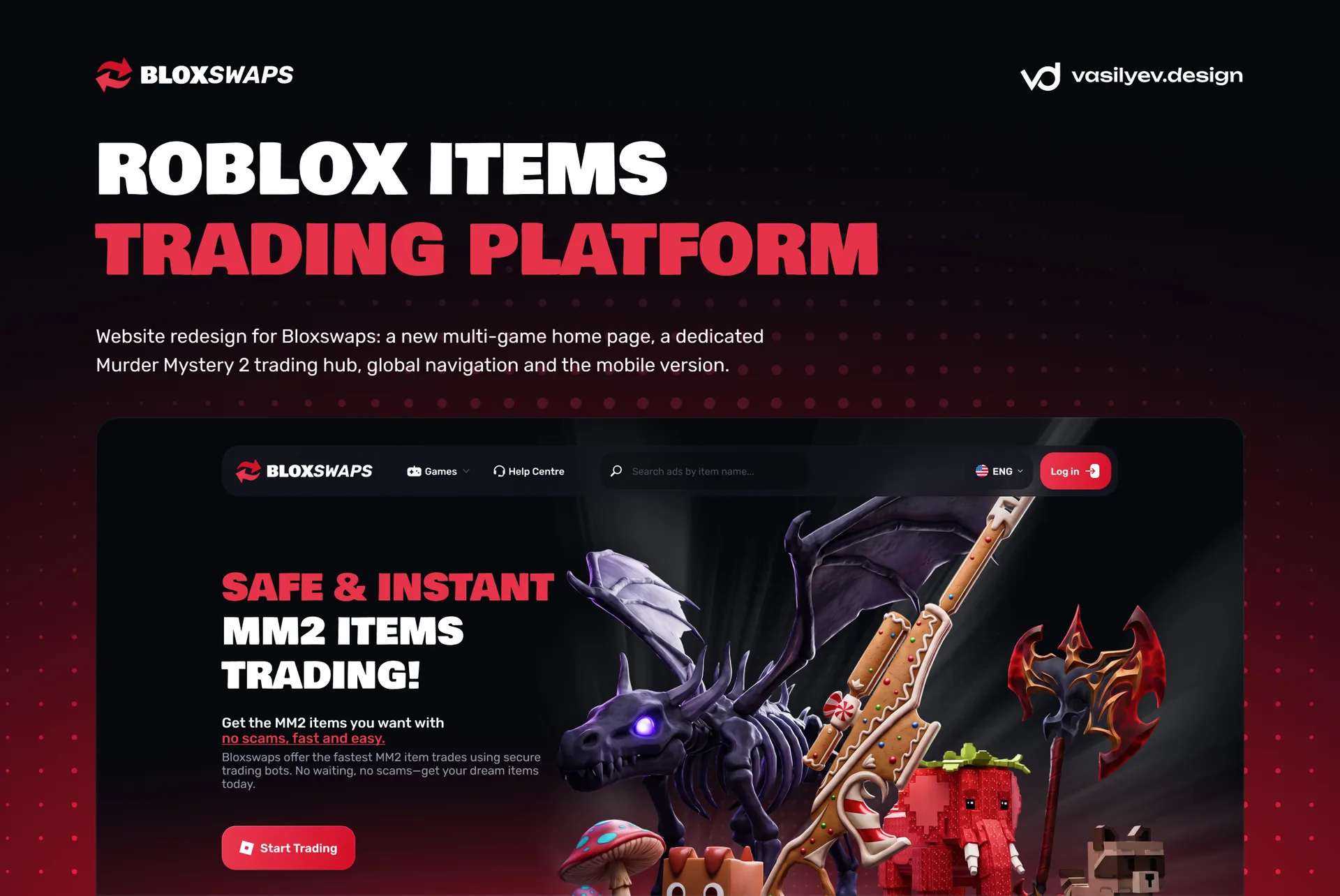 Website design for Roblox trading platform - Bloxswaps: illustration 1