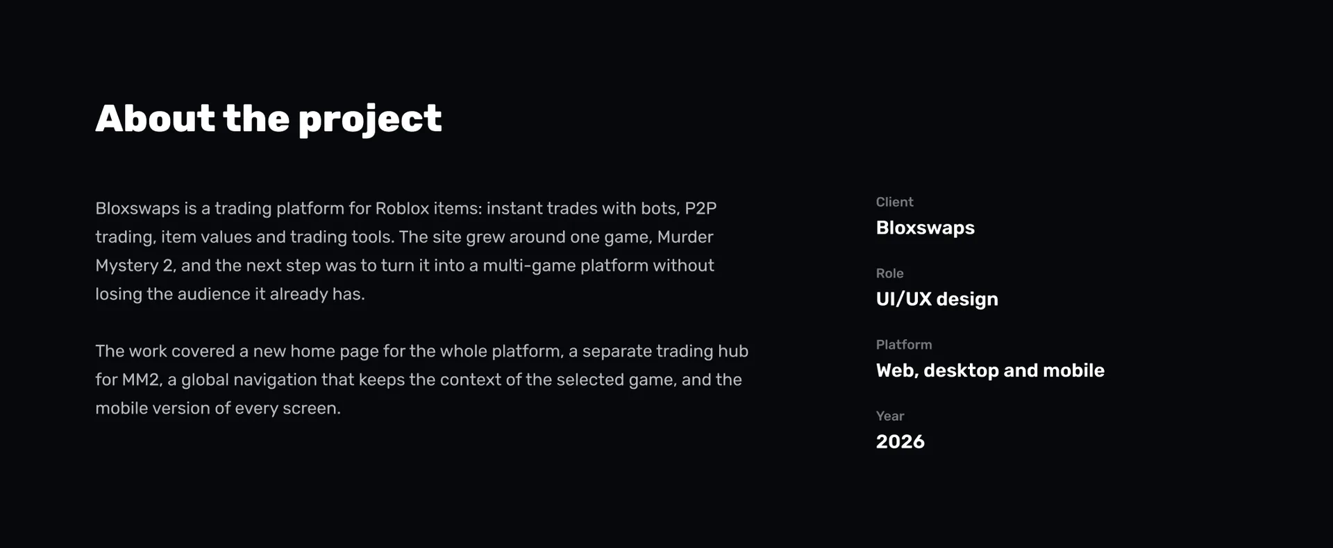 Website design for Roblox trading platform - Bloxswaps: illustration 2