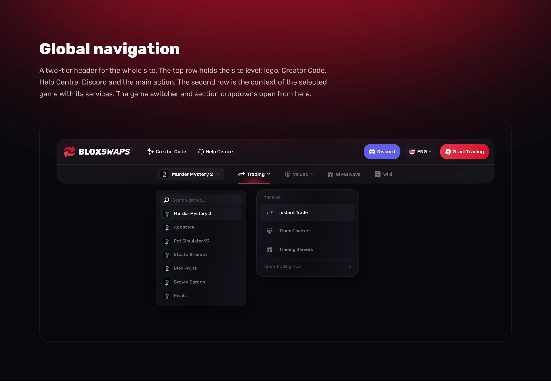 Website design for Roblox trading platform - Bloxswaps: illustration 4