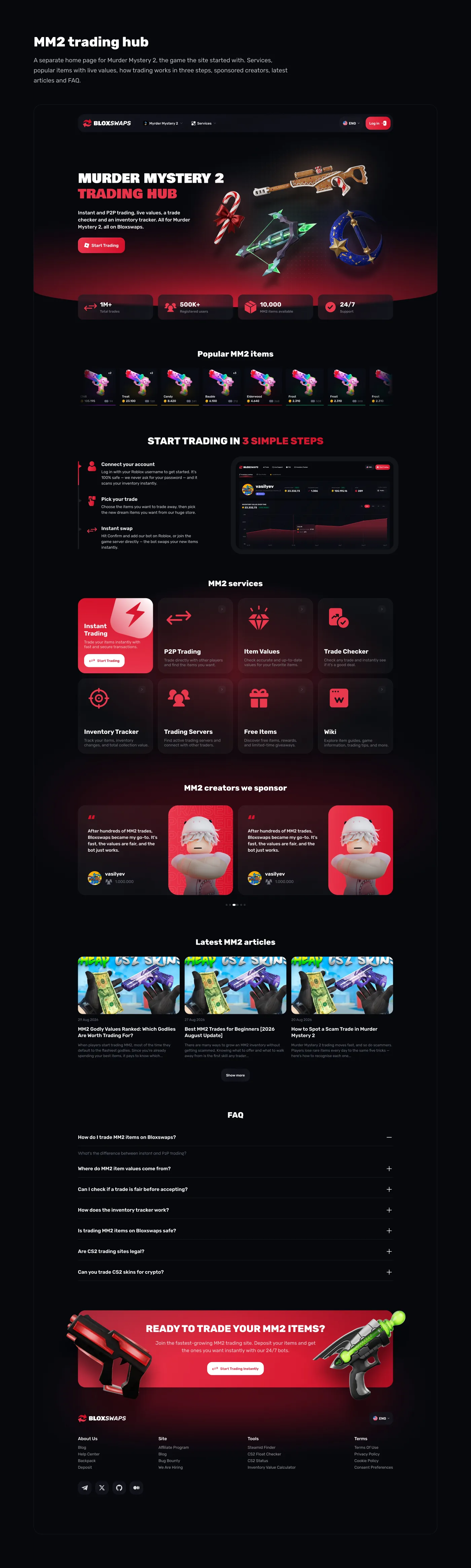 Website design for Roblox trading platform - Bloxswaps: illustration 6