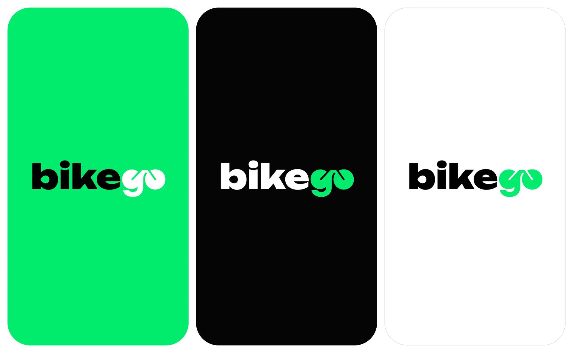 Логотип bikego для проката электровелосипедов на тёмном фоне