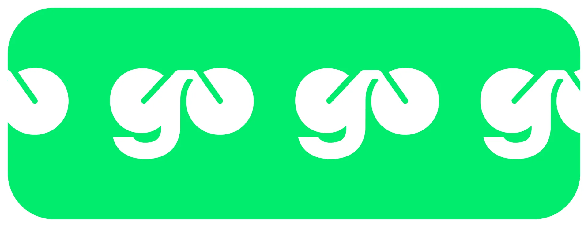 Паттерн из знака go на фирменном зелёном фоне bikego